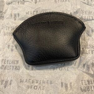 Black Leather small seashell Pouch
